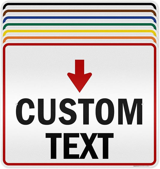 Custom Arrow Directional Sign, Down Arrow, 24x30 Inches, 3M EGP Reflective, Rust Free .080 Aluminum, Fade Resistant, Made in USA by My Sign Center
