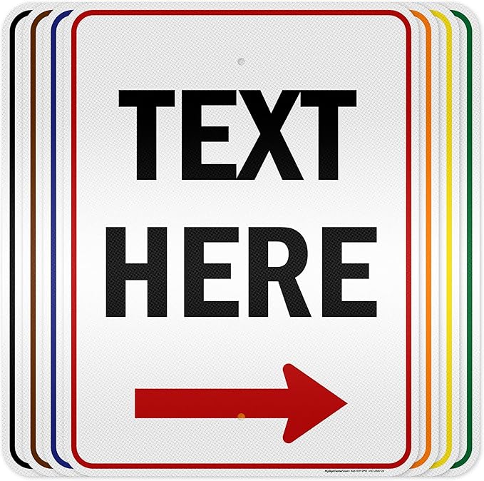 Custom Arrow,Custom Directional Sign, Right Arrow, 18x24 Inches, 3M EGP Reflective, Rust Free .080 Aluminum, Fade Resistant, Made in USA by My Sign Center