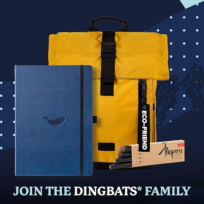 Dingbats* - Wildlife Lined Extra Large A4 Notebook - PU Leather Hardcover Journal for Work, Writing - Pocket, Elastic Closure, Pen Holder, Bookmark