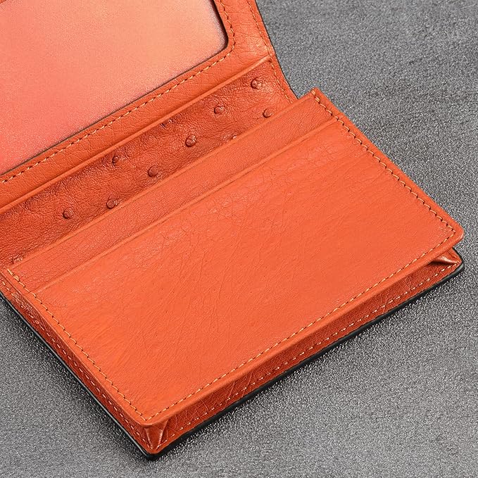 Leather Business Card Case Holder for Men & Women, Italian Calfskin