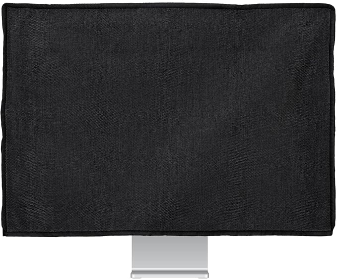 kwmobile Dust Cover for 27-28" Monitor - Linen Monitor Display Protector - Protect Your Computer Screen - Black