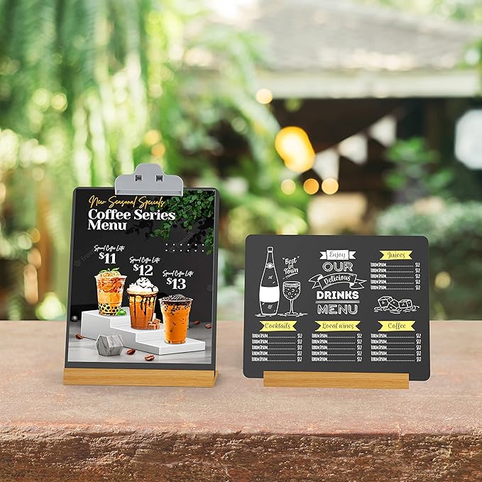 8.6x11.7 in Small Chalkboard Signs with Stand for Tabletop Decor Double Sided Mini Chalkboard for Restaurant Food Menu, Kids Message Board, Wedding Party (1 Pack)