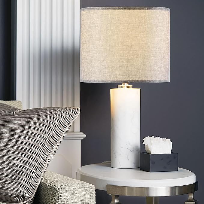 Gray Large Drum Lamp Shades for Floor Lamps Table Lamp Farmhouse Lamp Shade 16" Top x 16" Bottom x 12" High (Spider) Medium Lampshade - Lampshades Replacement By GO&SO Assembly is Required