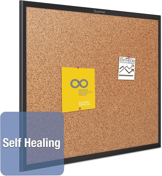Quartet Cork Board, Bulletin Board, 8' x 4' Corkboard, Black Frame (2308B)