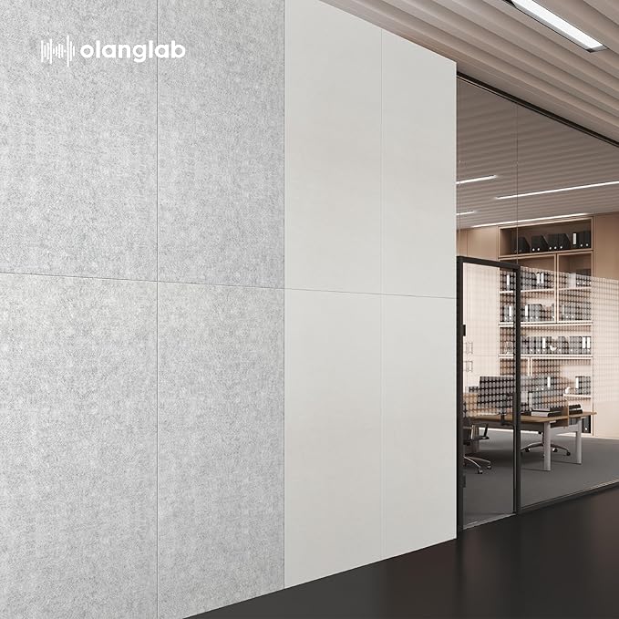 Olanglab Acoustic Wall Panels 10 Pack, 48 x 24 per Acoustic Panels Sound Absorbing, Sound Panels for Home Studio and Office, Plain White