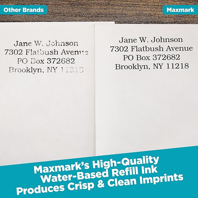 MaxMark Premium Refill Ink with Control Tip Bottle for Self-Inking Stamps, Magenta Purple Color - 2 oz.