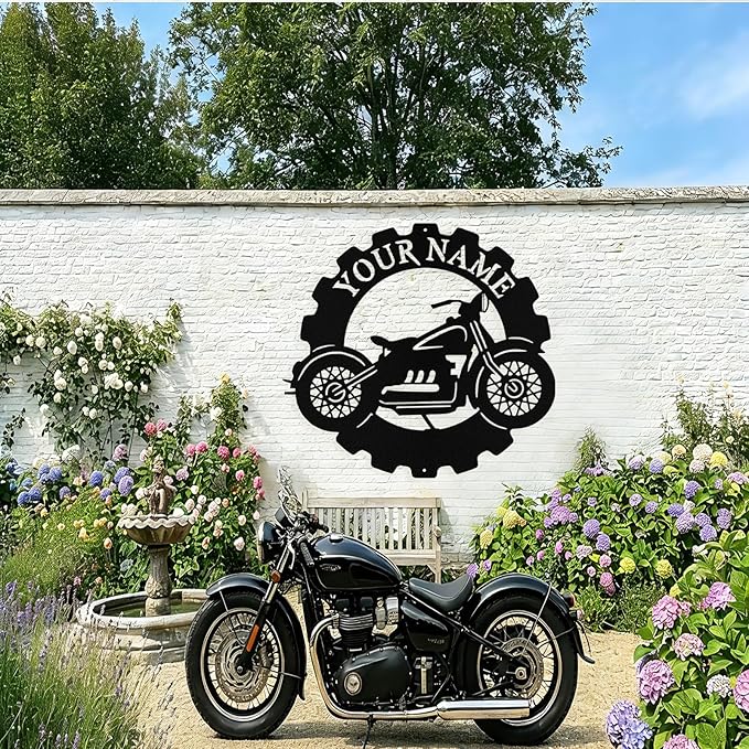 Custom Dirt Bike Metal Signs Personalized Motorcycle Name Sign Custom Garage Decor Motorbikes Wall Art Decor Motorcycle Sign Men Room Decorate Gifts for Men Husband Rider