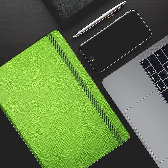 Wyze Planner Undated Daily Planner – 1-Year B5 Productivity Organizer with Two-Page Weekly Spread, Goal Setting, Habit Tracker, Weekly & Monthly Pages – Hardcover Time Management Notebook (Lime Green)