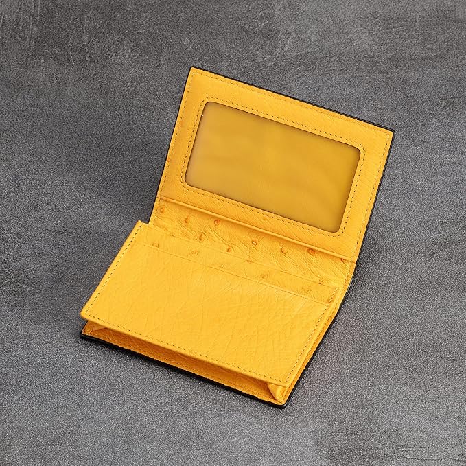 Leather Business Card Case Holder for Men & Women, Italian Calfskin