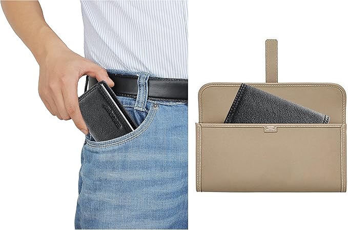 Wisdompro Business Card Holder, 2-Sided PU Leather Folio Name Card Holder Wallet Case with Magnetic Shut for Men and Women, Ultra Slim and Thin