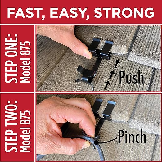 Grip Clip Roof Clips, Safe for Heat Tape, Electric Cable & Roof Heat Cable Installation, Prevents Roof Damage, Easy Nail-Free Outdoor Cable Clips, Your Ultimate Cable Clip (.825-25 Pack)