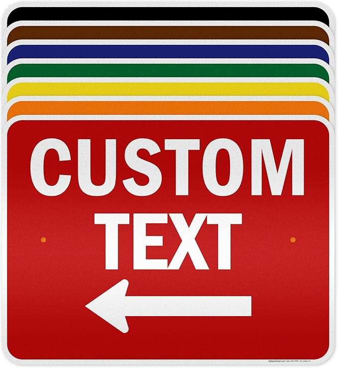 Custom Arrow,Custom Directional Sign, Left Arrow,18x24 Inches, 3M EGP Reflective, Rust Free .080 Aluminum, Fade Resistant, Made in USA by My Sign Center