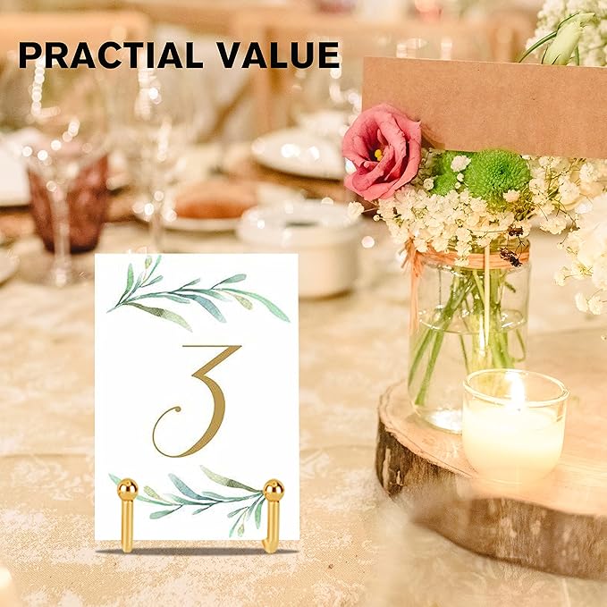 Decolore 4 Pack 4 Inch Display Stands Gold Plate Stands Metal Frame Holder Stand for Picture, Decorative Plate, Photo Easel, Artistic Work Display Stand, Picture Frames