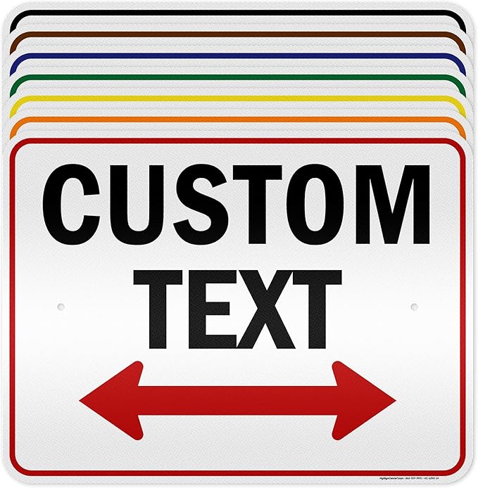 Custom Arrow,Custom Directional Sign, Two Way Arrow,18x24 Inches, 3M EGP Reflective, Rust Free .080 Aluminum, Fade Resistant, Made in USA by My Sign Center