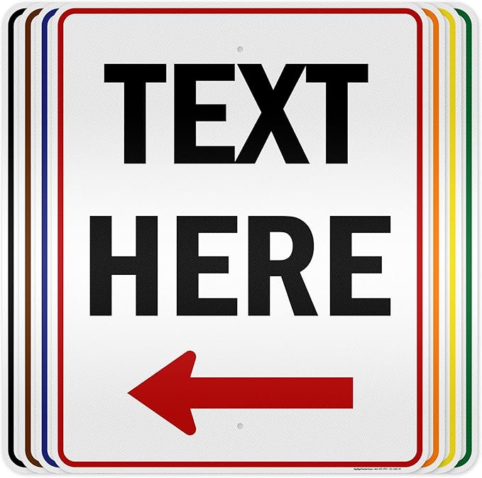 Custom Arrow,Custom Directional Sign, Left Arrow,24x30 Inches, 3M EGP Reflective, Rust Free .080 Aluminum, Fade Resistant, Made in USA by My Sign Center