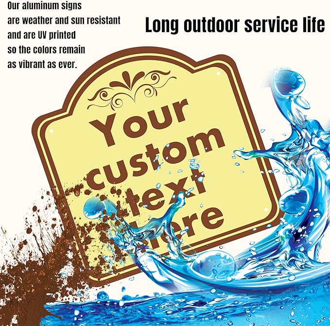 Custom Sign, Custom Indoor/Outdoor Decorative Sign，Aluminum Weatherproof Metal Sign Multiple Sizes, Customize for Office, Business, Workplace, office, Home, Delivery Signs