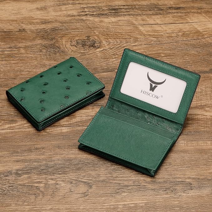 Leather Business Card Case Holder for Men & Women, Italian Calfskin