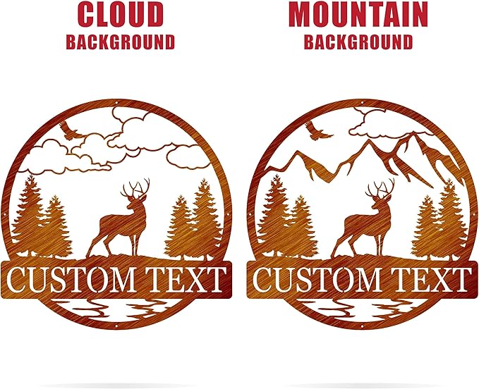 Custom Deer Outdoor Cabin Sign | Mountain Decor | Hunting Gift for Men | Outdoor for Men | Custom Deer Name Sign | Buck Deer Hunter Gift | Deer Name Sign | Fathers Day Gift | Gift for Him | Cabin Sign