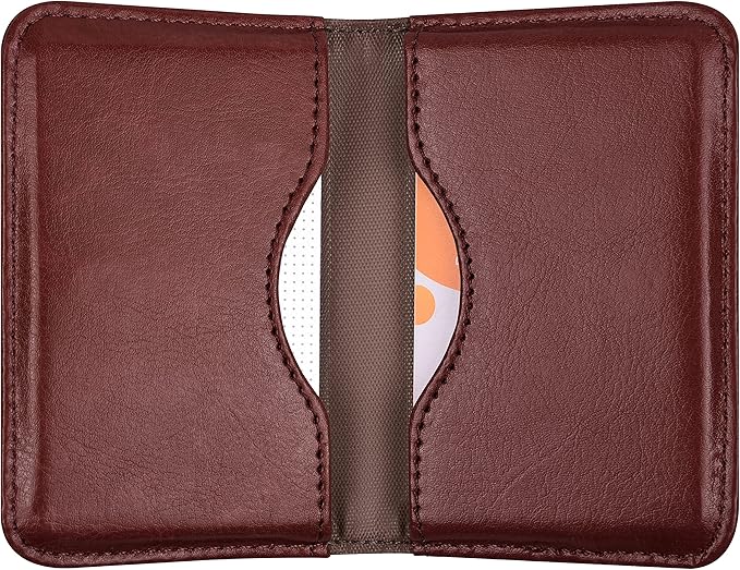 Wisdompro Business Card Holder, 2-Sided PU Leather Folio Name Card Holder Wallet Case with Magnetic Shut for Men and Women, Ultra Slim and Thin