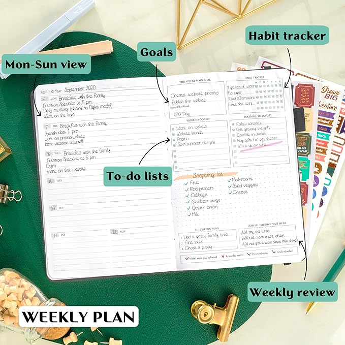 Legend Planner – Weekly & Monthly Life Planner to Hit Your Goals & Live Happier. Organizer Notebook & Productivity Journal. A5 (Mystic Gray)