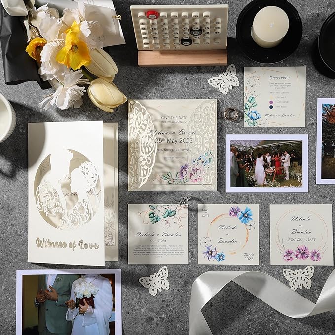 25 Sheets Cream Shimmer Cardstock 8.5 x 11Inch Off White Card Stock 92lb Heavyweight Printer Paper for Wedding Invitations, Crafts, Greeting Cards, Printing UAP18CM025
