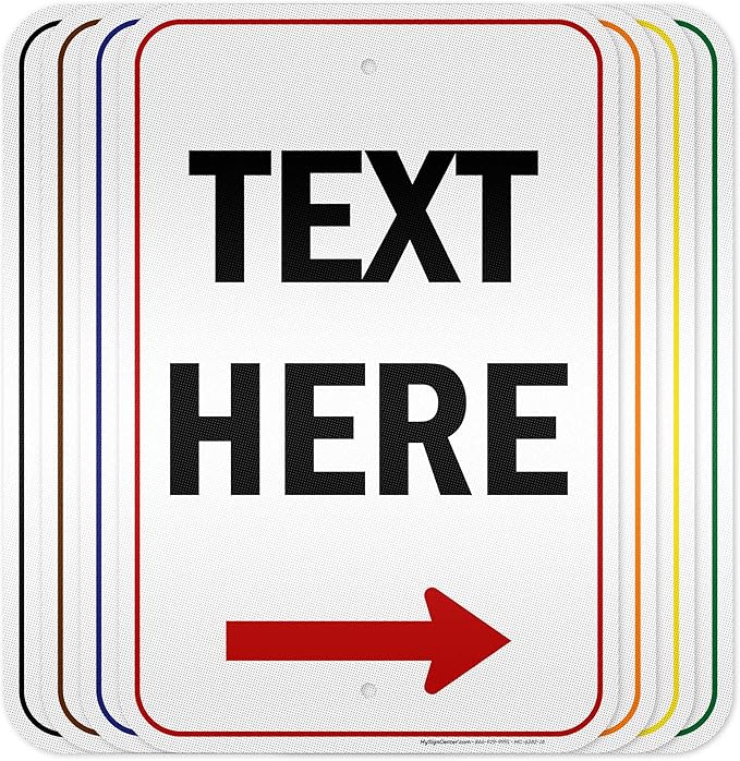 Custom Arrow,Custom Directional Sign, Right Arrow, 12x18 Inches, 3M EGP Reflective, Rust Free .063 Aluminum, Fade Resistant, Made in USA by My Sign Center