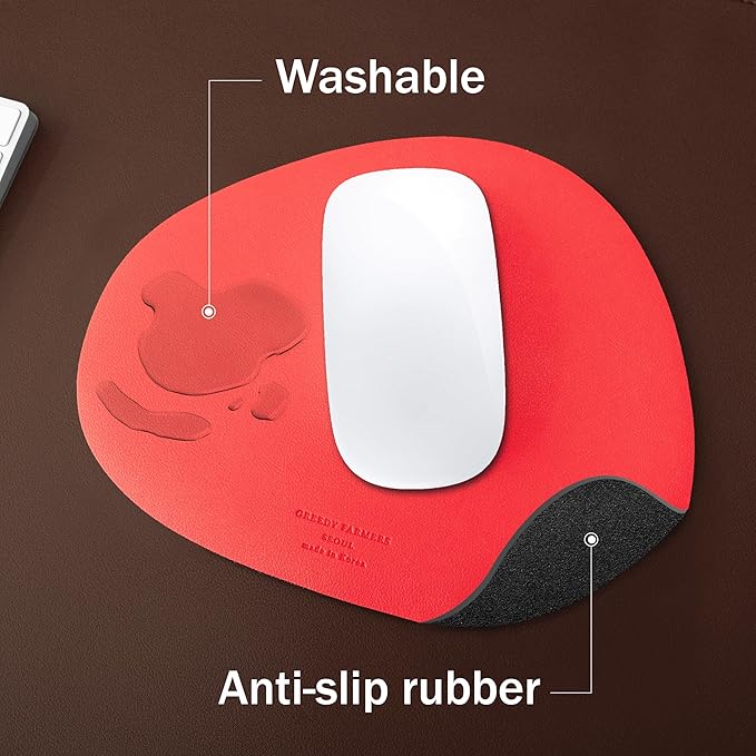 GREEDY FARMERS Mouse pad, Non-Slip Washable Waterproof Computer Mouse pad (Red Grapefruit Coral)