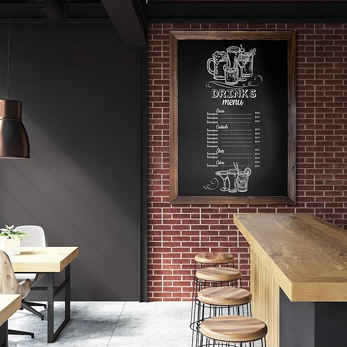 Loddie Doddie Magnetic Chalkboard - 46" x 34.5", Rustic Wood Frame - Easy-Erase Surface & Magnet Display - Easy Hanging & Magnetic Boards for Walls - Meal Planning Chalk Calendar