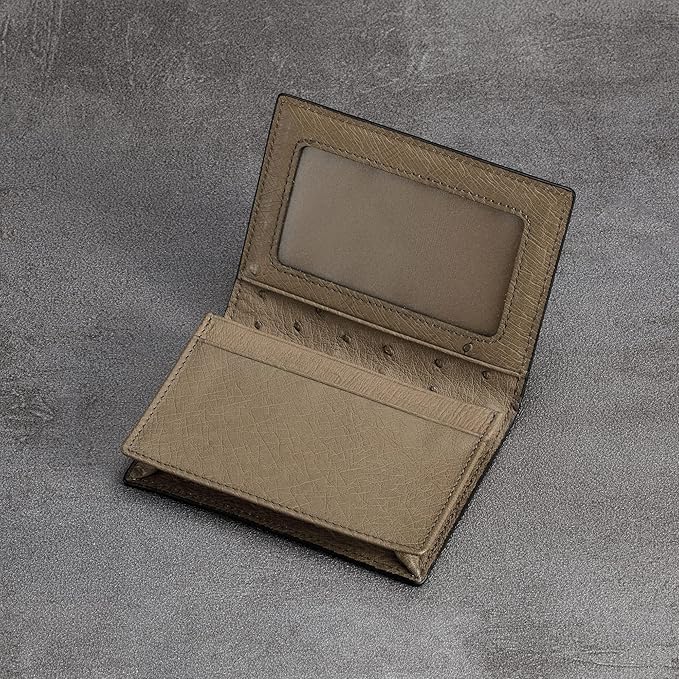 Leather Business Card Case Holder for Men & Women, Italian Calfskin