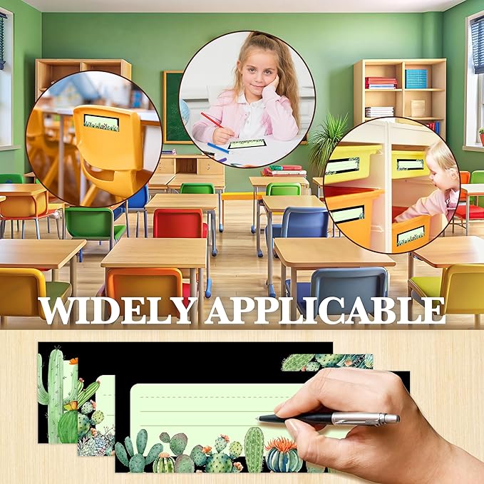 Name Tags for Classroom Desks, Cactus Theme Students Name Plates, Plates Name Labels for School Classroom Students Desks Teaching Supplies, Back to School Classroom Decor, 30 Pack (11)