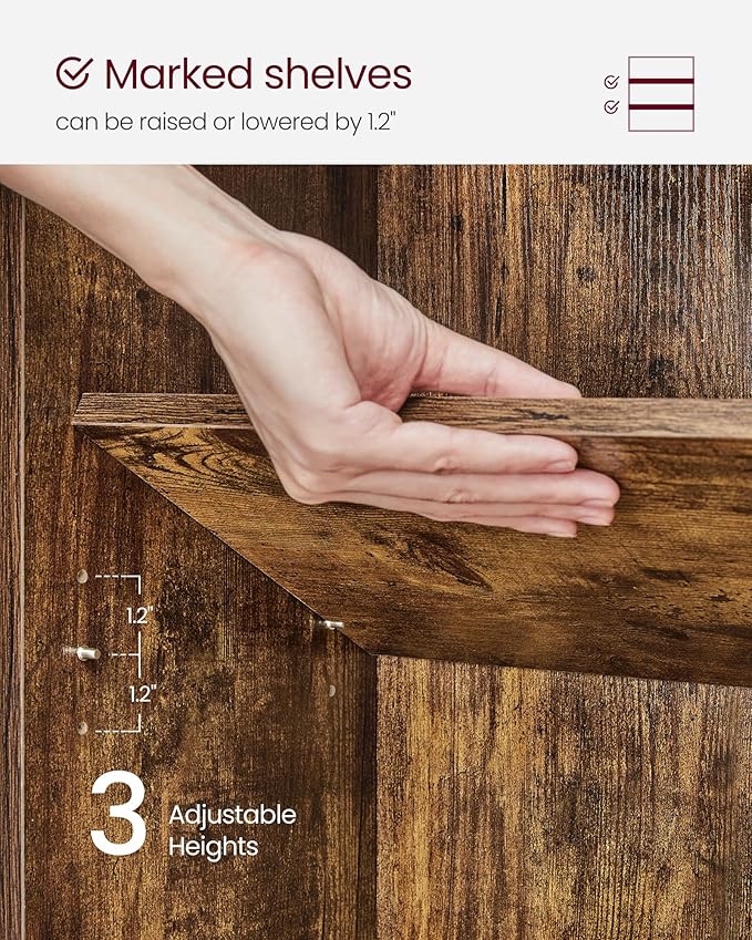 VASAGLE CUSTOS Collection - Bookshelf, 3-Tier Bookcase, Book Shelf, Open Storage Shelf, 9.4 x 23.6 x 32 Inches, for Living Room, Home Office, Dinning Room, Rustic Brown ULBC163X01