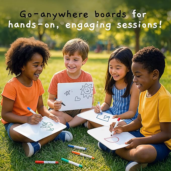 Board Geeks 1 Small Dry Erase Board for Kids - Mini White Board for Students and Teachers - Durable and Portable Individual Whiteboard with Rounded Corners - Double Sided (9x12 Inches)