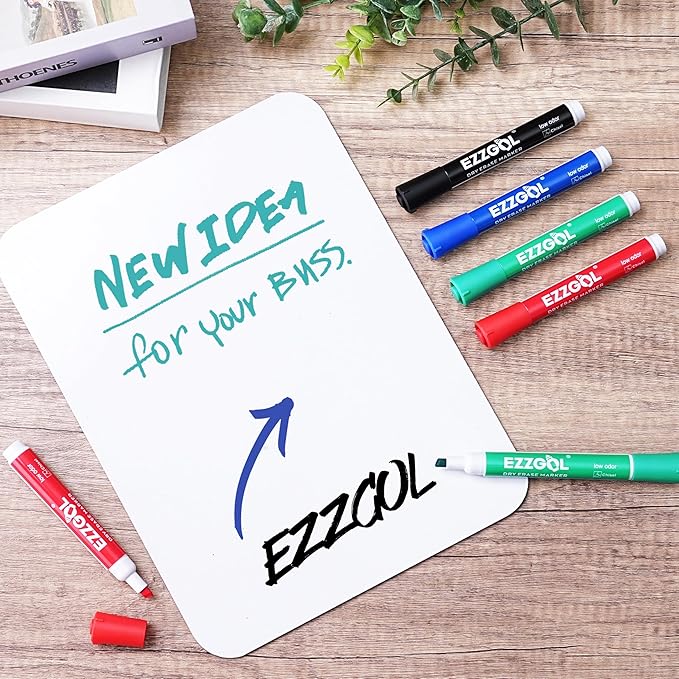 Ezzgol Dry Erase Markers Bulk, 72 Pack Basic Multi-color Red Blue Black Green Low Odor Whiteboard Markers, Chisel Tip Dry Erase Markers for Writing on Dry Erase Whiteboard for School, Office, Home