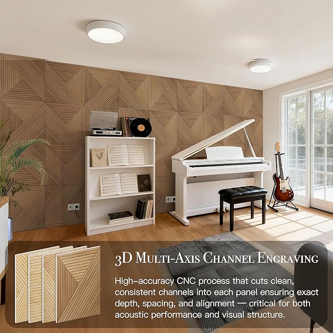 Soon Global Acoustical Wall Panels, 6-Piece 23.62 X 23.62 Inches Art Acoustic Panels, Decorative Acoustic Panels, Acoustic Wall Panels, Sound Absorbing Wall Art, Arcadian Vortex