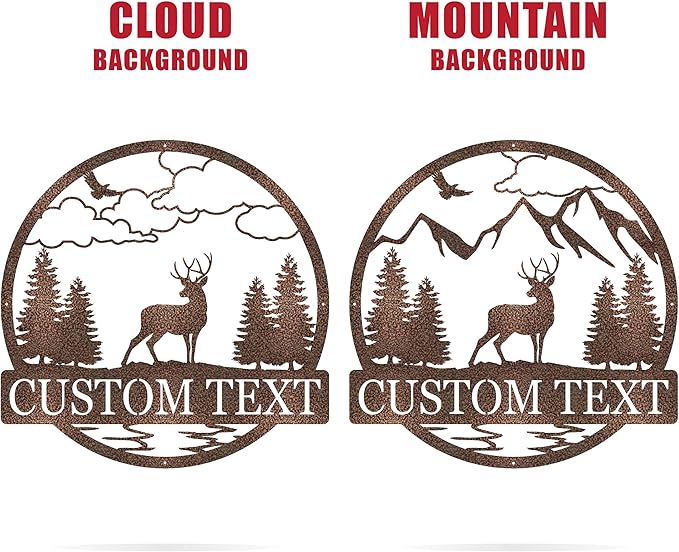 Custom Deer Outdoor Cabin Sign | Mountain Decor | Hunting Gift for Men | Outdoor for Men | Custom Deer Name Sign | Buck Deer Hunter Gift | Deer Name Sign | Fathers Day Gift | Gift for Him | Cabin Sign