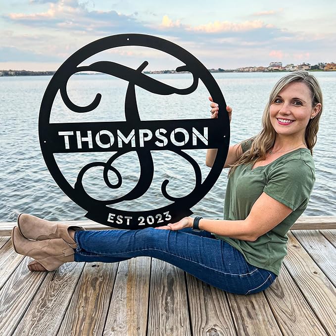 RealSteel Farmhouse Decor, Custom Metal Signs, Last Name Sign, House Warming Gifts New Home, Personalized Wedding Gift, Family Name Art, Outdoor Gardens