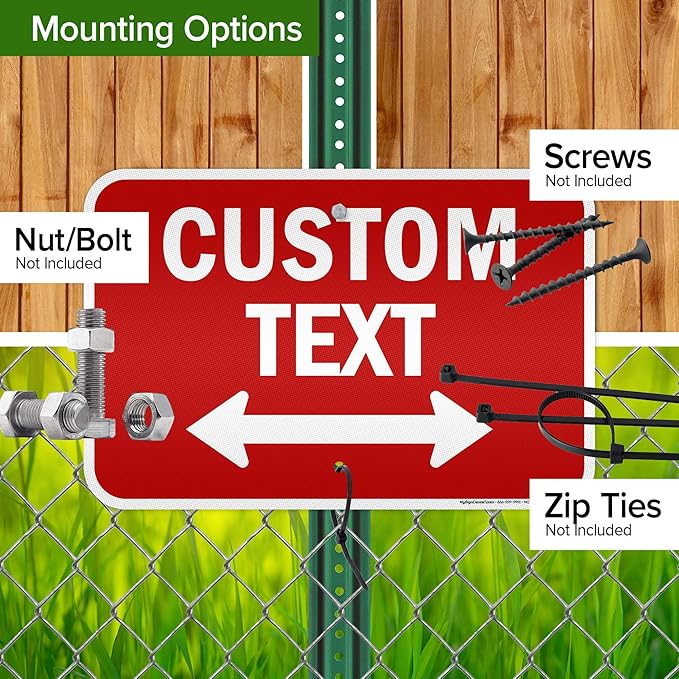 Custom Arrow,Custom Directional Sign, Two way Arrow,12x18 Inches, 3M EGP Reflective, Rust Free .063 Aluminum, Fade Resistant, Made in USA by My Sign Center