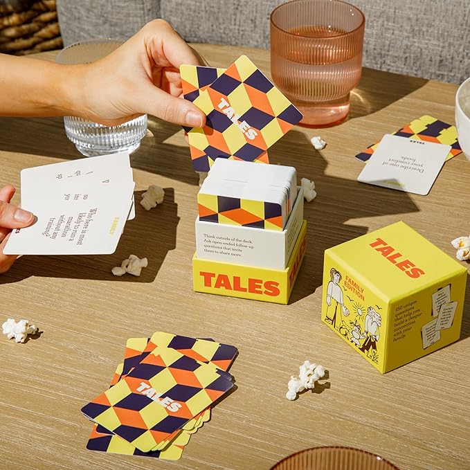 TALES 150 Conversation Cards, Family Edition, for Families, Adults, Teens, and Kids, Family Dinners, Game Nights, and Gatherings, Prompts for Meaningful Connections