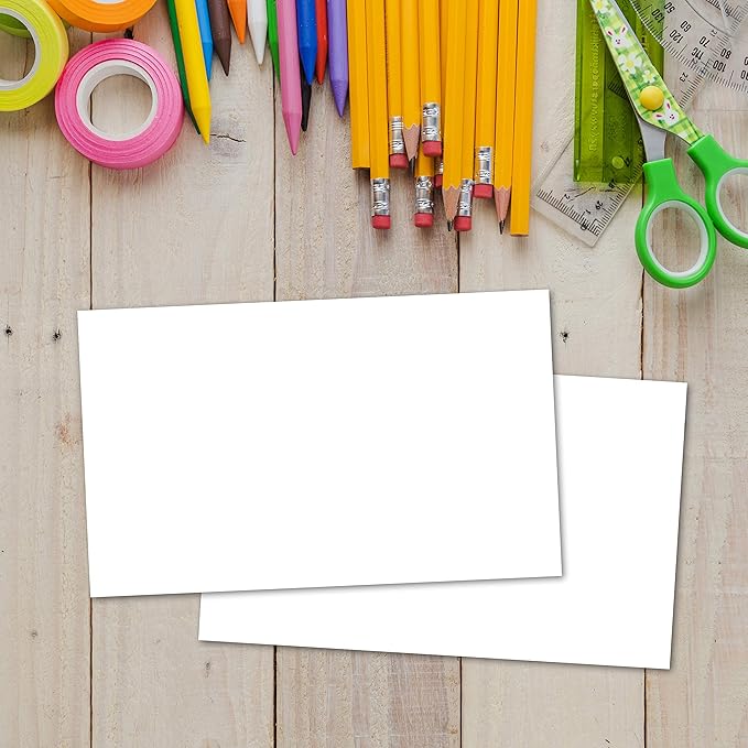Home Advantage 3x5 Blank Index Cards - Our 50 Pack of Blank Note Cards Use Heavy Duty Cardstock to Make Them Bleed Proof