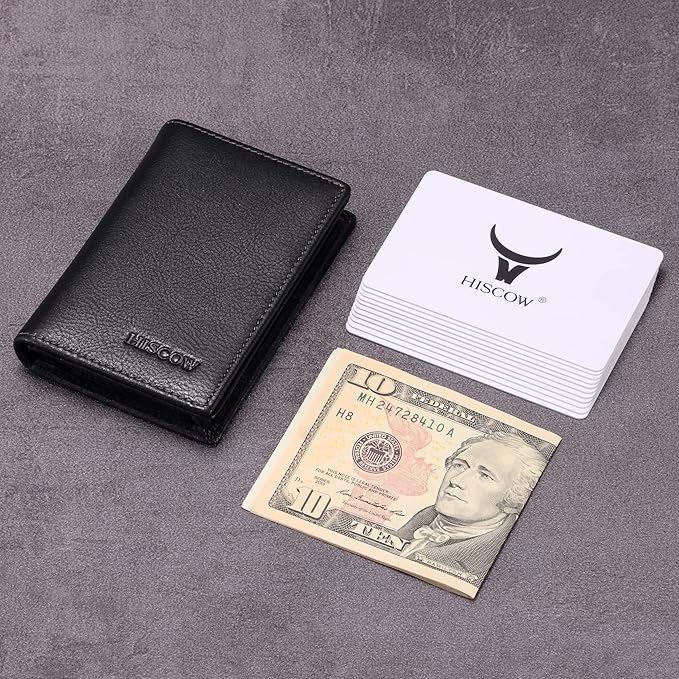 Leather Business Card Case Holder for Men & Women, Italian Calfskin