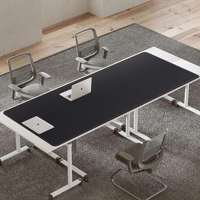 ZORESYN Office Desk Pad 78.7x31.5inch, Large Mouse pad Desk Mat, Waterproof PU Leather Desk Blotter Protector Desk Accessories with Non Slip Base for Home Office (Black)