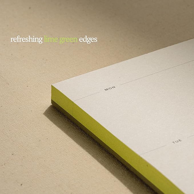 Weekly To-Do List Notepad – Desk Pad for Work and Study, Lime, 11.7x8.3 Inches