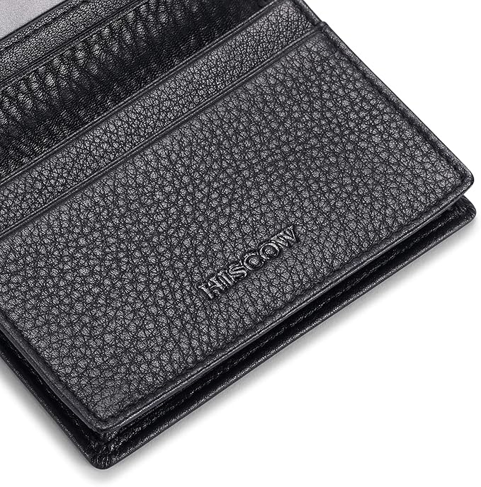 Leather Business Card Case Holder for Men & Women, Italian Calfskin