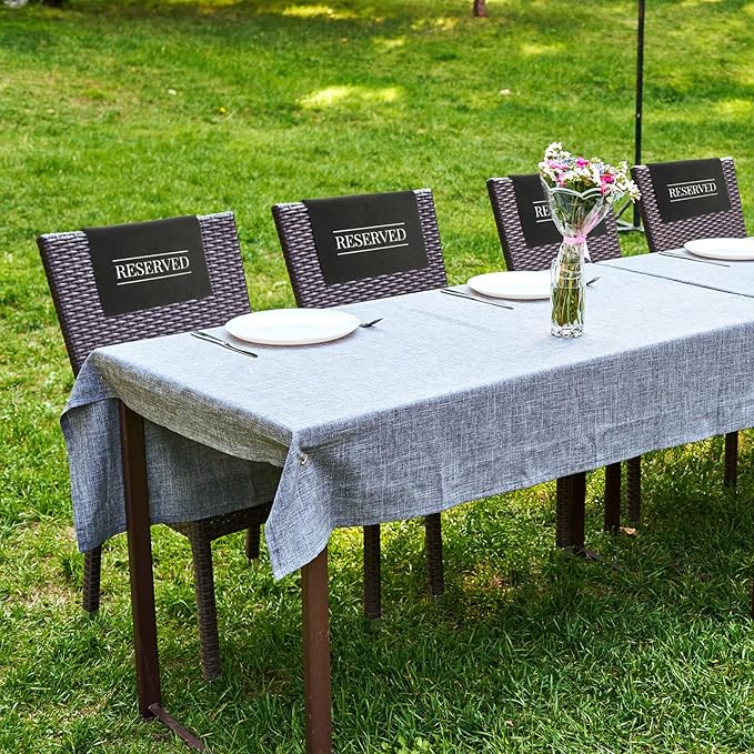 Buryeah 6 Pcs Reserved Seating Signs for Chairs Church Pew Reserved Chair Signs Placeholder with Printed Words for Weddings Parties Celebrations Receptions Church or Event (Black,White)