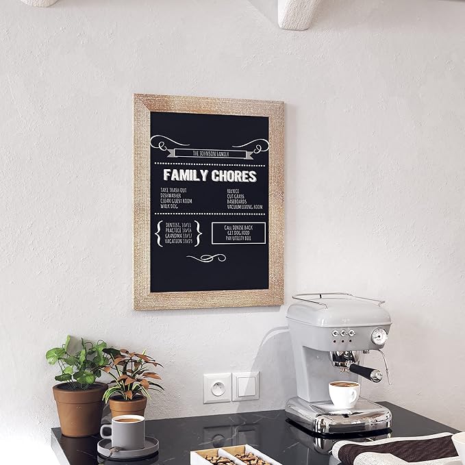 HBCY Creations 18" X 24" Weathered Lightwash Solid Wood Frame Wall Chalkboard, Magnetic Surface, Home Décor, Restaurant & Café Menus, Blackboard, Includes Chalk, Eraser & Hanging Hardware