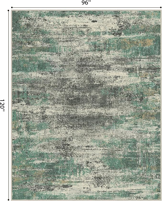 GENIMO 8x10 Area Rugs, Modern Living Room Rugs, Large Machine Washable Rug Non-Slip, Soft Pet Friendly Rugs for Bedroom, Playroom, Dining Room, Sage Green