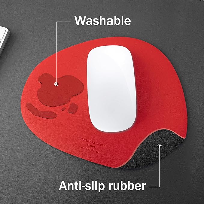 GREEDY FARMERS Mouse pad, Non-Slip Washable Waterproof Computer Mouse pad (Ruby Woo Red)