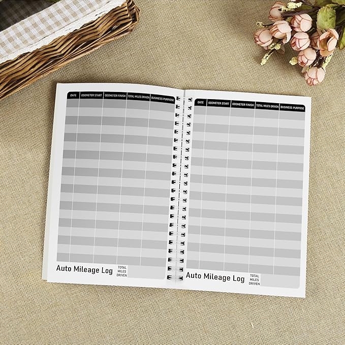 INKNOTE 2 Pcs Auto Mileage Log Book Expense Record Notebook for Car for Small Business Driving Bookkeeping 7.87 X 5inch