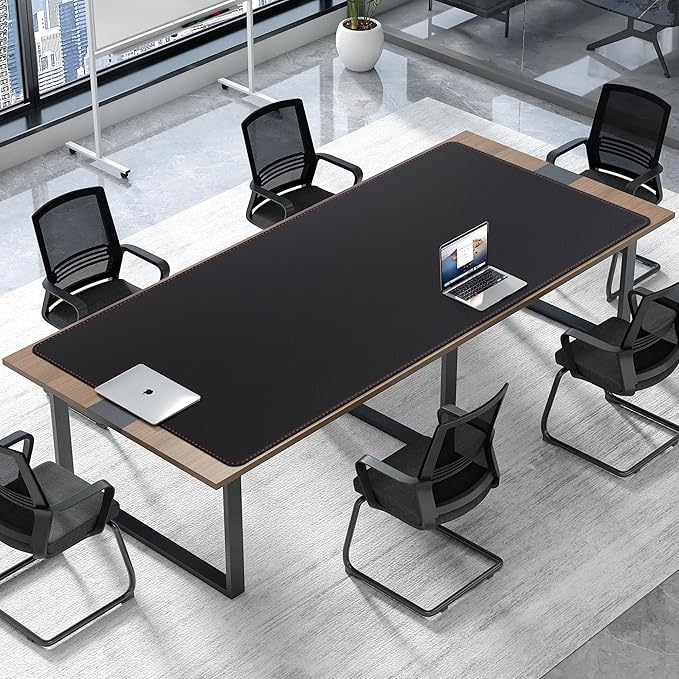 ZORESYN Office Desk Mat 78.7x39.4inch, Large Mouse pad Desktop Cover, Waterproof PU Leather Desk Blotter Protector with Non Slip Base for Home Office (Black)