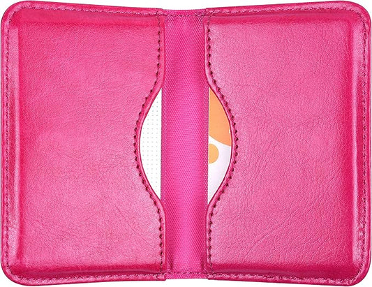 Wisdompro Business Card Holder, 2-Sided PU Leather Folio Name Card Holder Wallet Case with Magnetic Shut for Men and Women, Ultra Slim and Thin